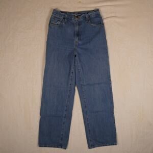Levi's High Waisted Straight Leg Jeans Size 26 Blue Denim Skater Y2K Mom Jeans